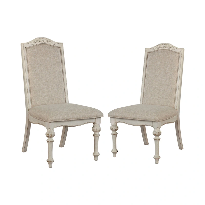 The Gray Barn Caelum Farmhouse Antique White Dining Chairs (Set of 2)