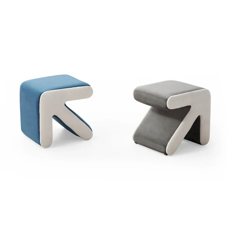 Modern Creative Upholstered Velvet Stool Ottoman