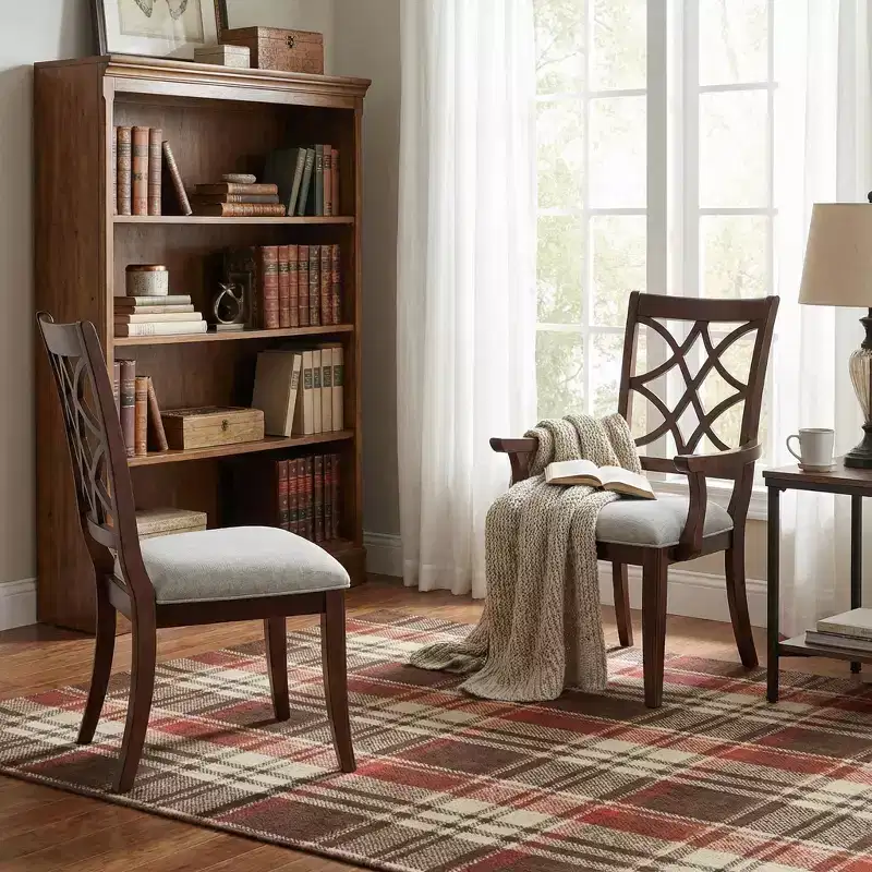 GDFStudio Bennett Traditional Wood Upholstered Seat Dining Chair (Set of 2)