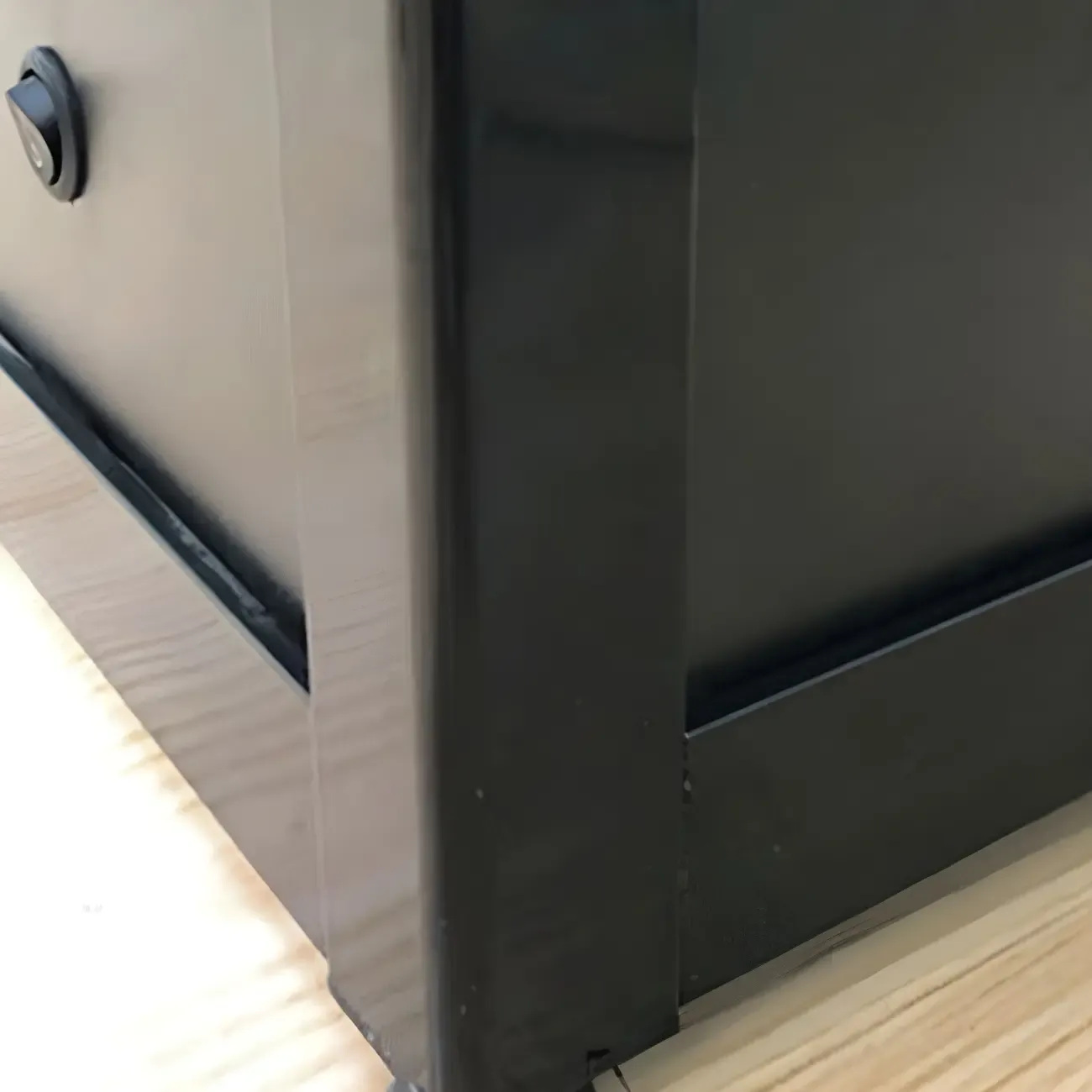 Modern Glass Black Curio Cabinet with Adjustable Shelves