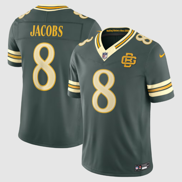 Green Bay Packers Josh Jacobs Green 2026 Rivalries Collection Stitched Limited Jersey