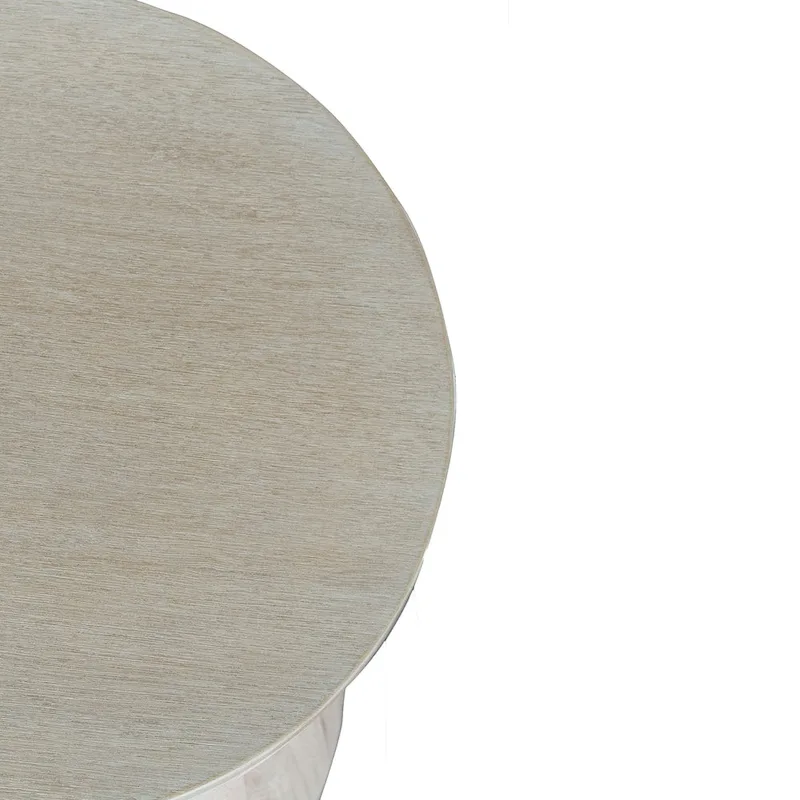 Sculpted Wood Drum Accent Table by East at Main