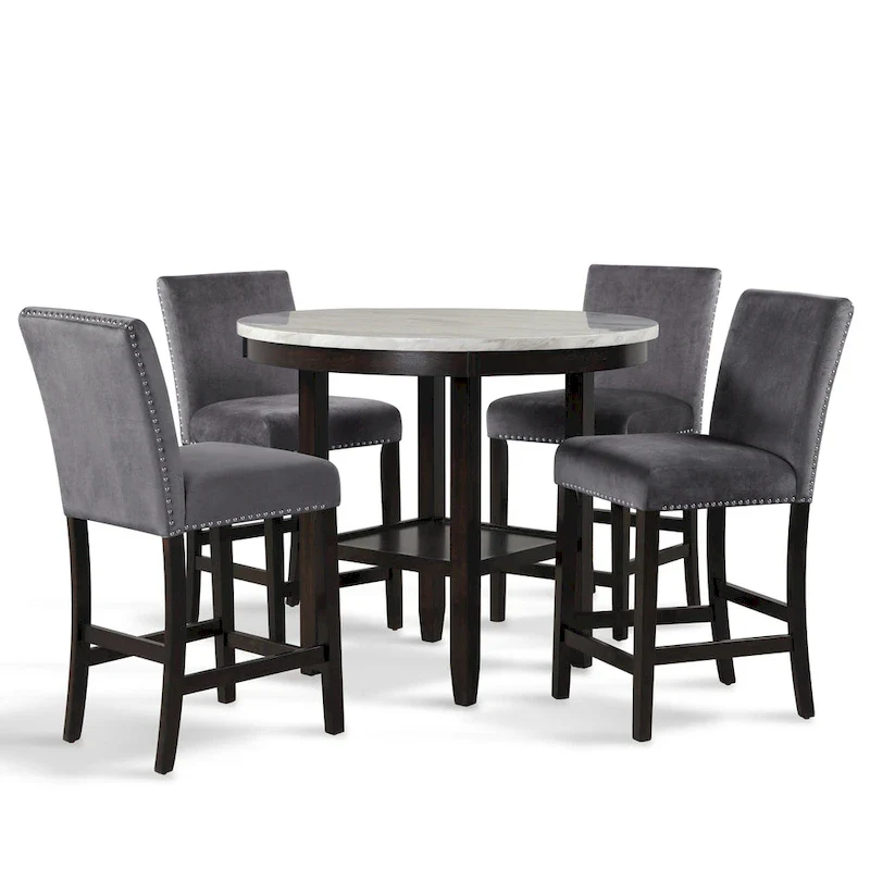 5-Piece Round Counter Height Dining Set