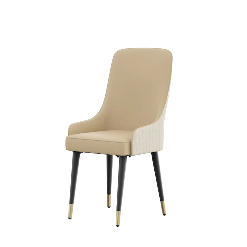 Modern PU Leather Dining Chair with Metal Legs - 17x17x36