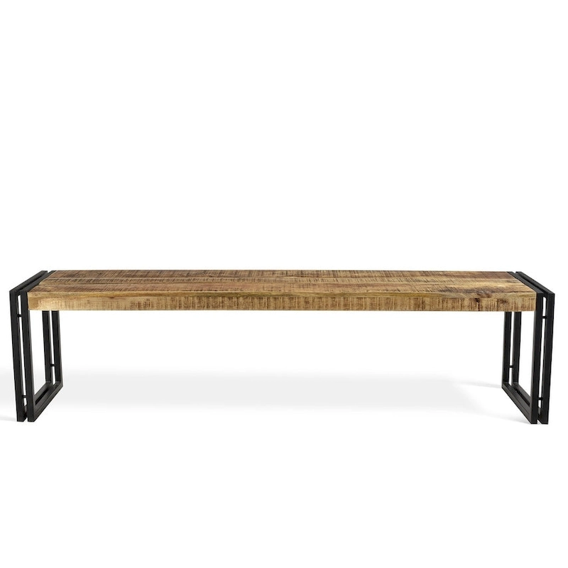 Timbergirl Handmade Reclaimed Wood and Metal Bench (India)
