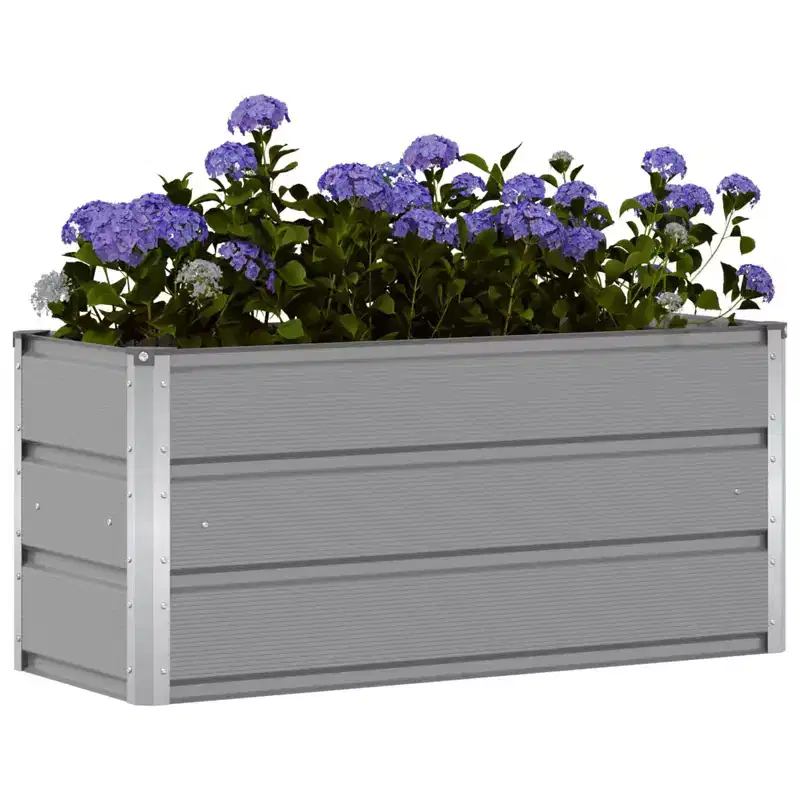vidaXL Planter Light Grey 39.37 x 15.75 x 17.72 in Steel