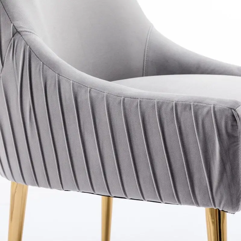 Mid Century Velvet Accent Dining Chair Set of 2 with Rear Handle