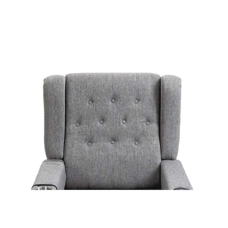 Arm Pushing Recliner Chair,Button Tufted Wingback Recliner Chair,Fabric Pushback Manual Single Sofa Home Theater Seating