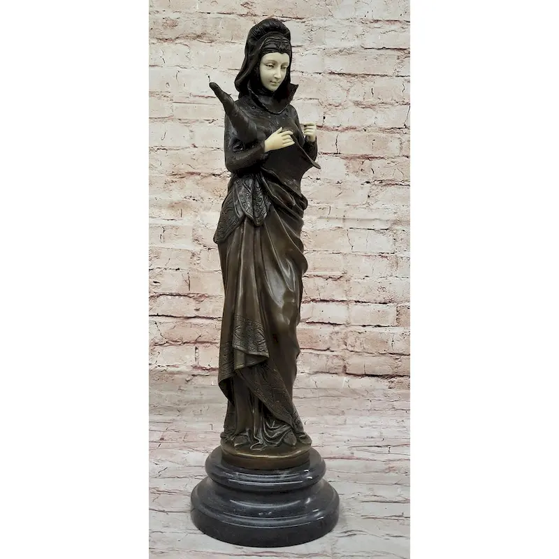La Liseuse By Carrier Belleuse - Bronze Sculpture Of A Woman Holding A Book