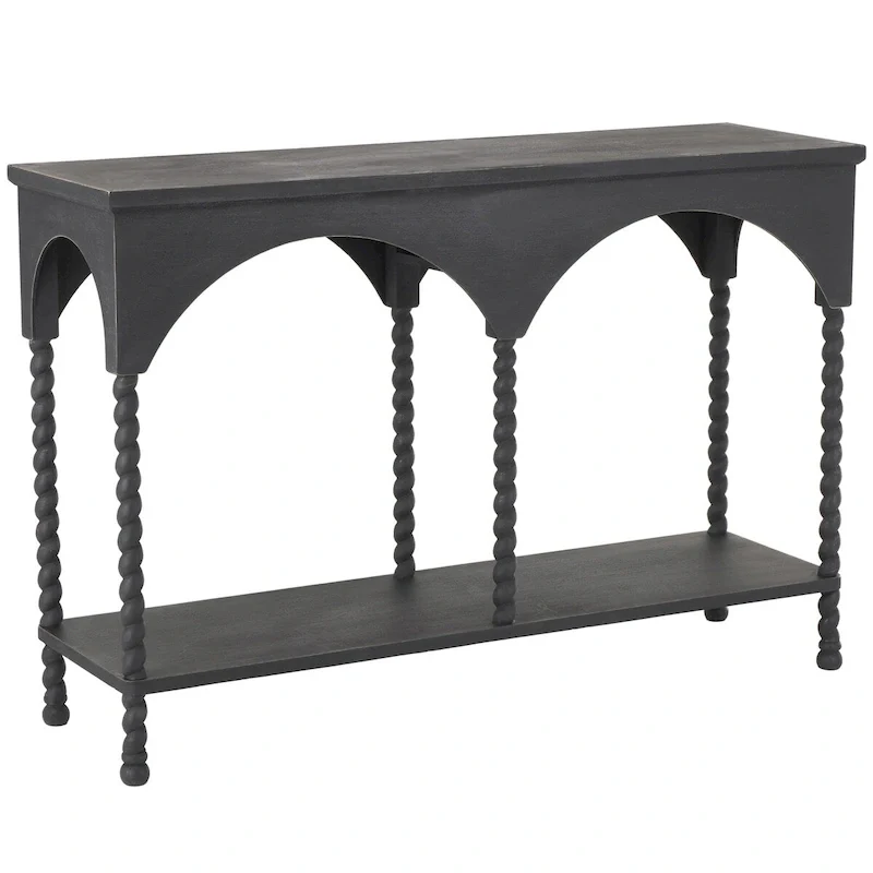 Black Arched 1-Shelf Console Table (1-Person)