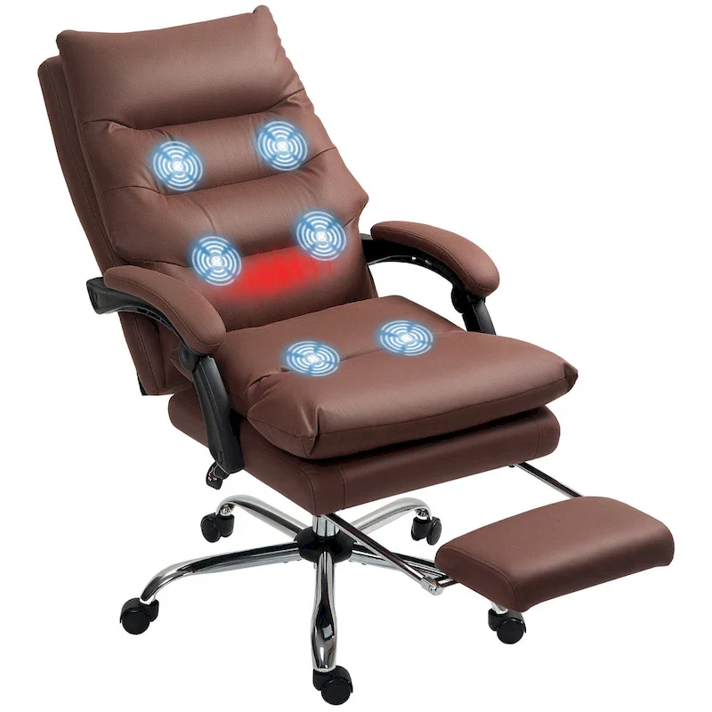 Vinsetto Microfibre Vibration Heated Reclining Massage Office Chair