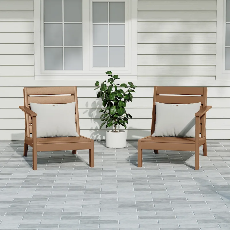 Polytrends Birchwood All Weather HDPE Outdoor Patio Deep Seating Sectional Loveseat