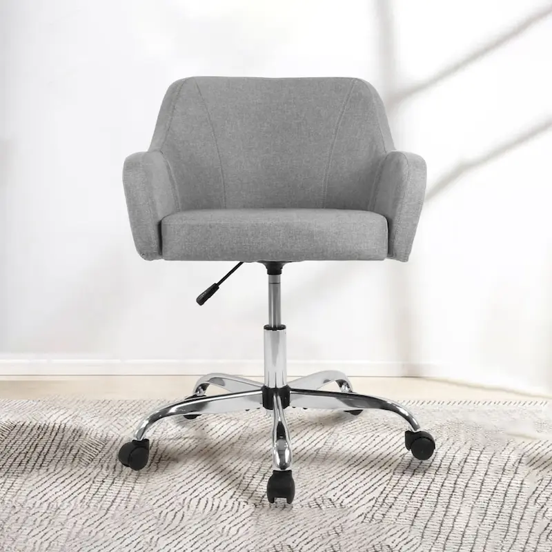 Modern Upholstered Home Office Chair Swivel Arm Desk Chair Task Chair