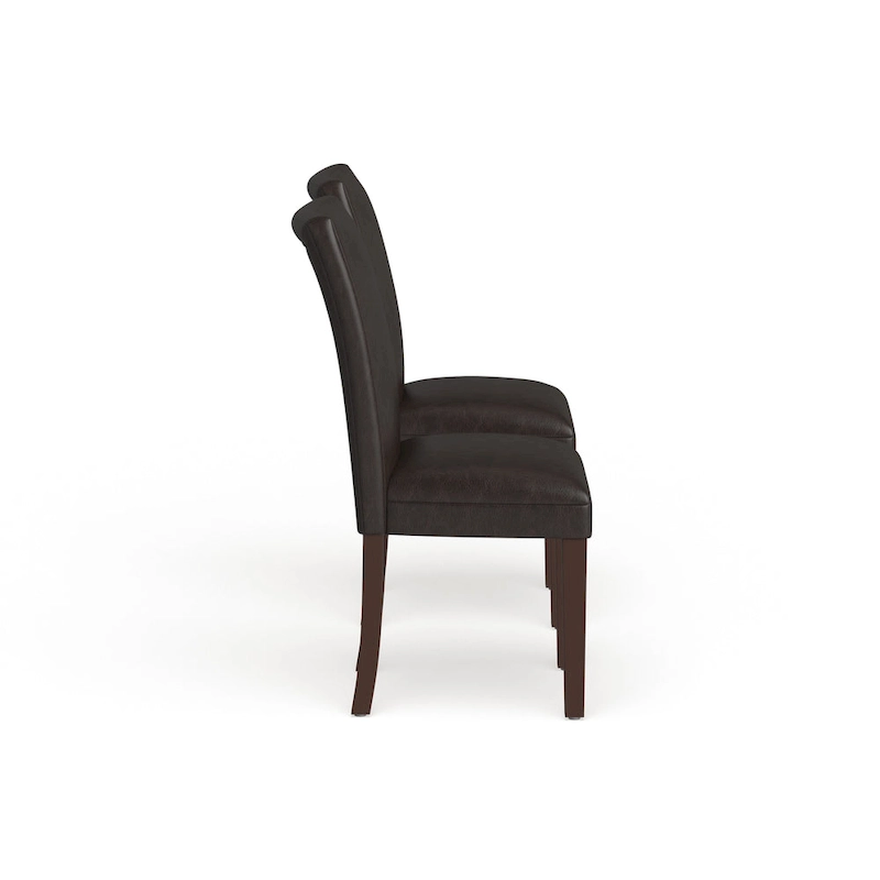 Homepop Parsons Dining Chair - Brown Faux Leather - set of 2