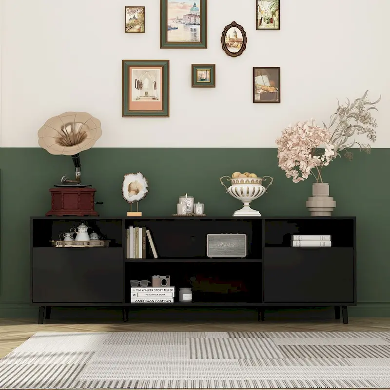 Ambient Electric Fireplace and Durable TV Stand Energy Efficient