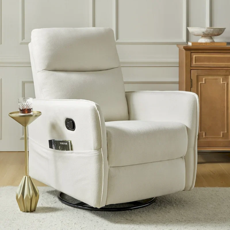 Curtis Rocker Swivel Recliner with Two Side Pockets by