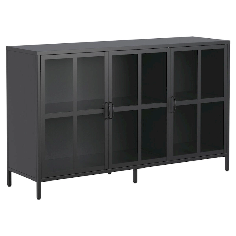 Sideboard Buffet Cabinet with Storage Steel Storage Cabinet ,Adjustable Feet,Glass Doors,Large Capacity Organizer