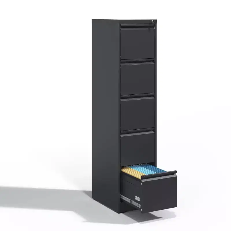 5 Drawer Metal Vertical File Cabinet with Lock Office Home Steel Vertical File Cabinet
