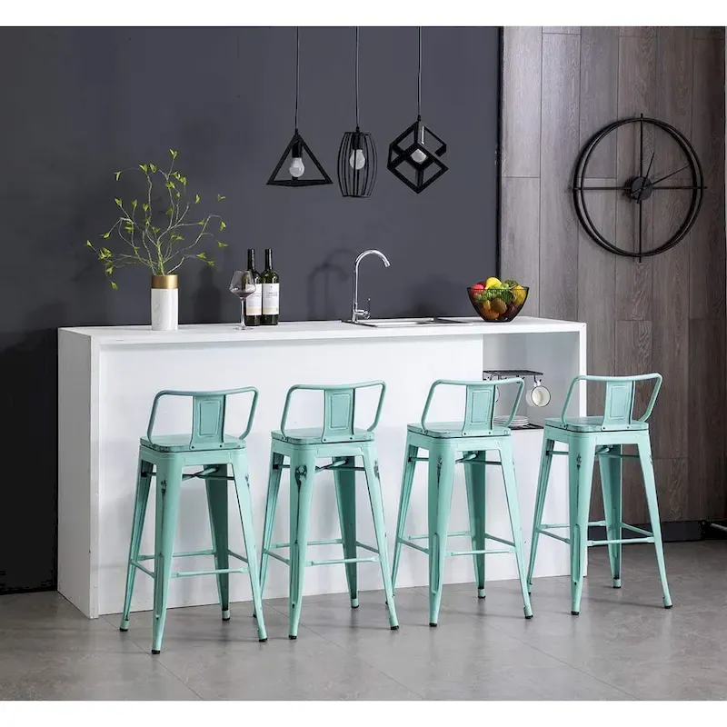 Bar Stools 24 Inches Metal bar stools with backs