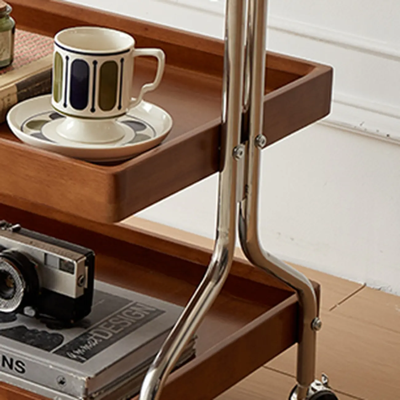 Modern Oak Wood Vertical Closed Back Bookcase