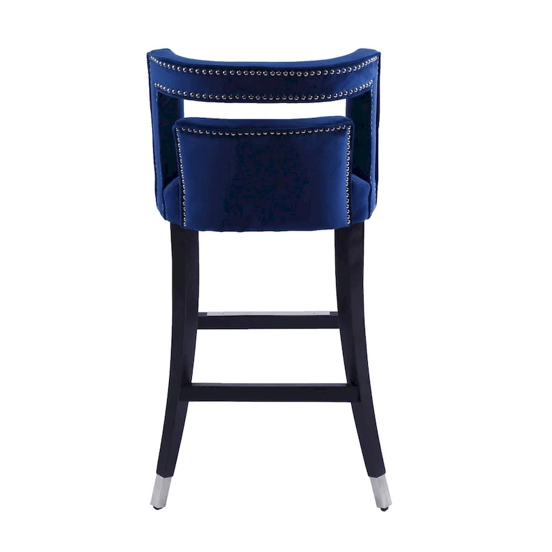 Suede Velvet Barstool with nailheads Dining Room Chair