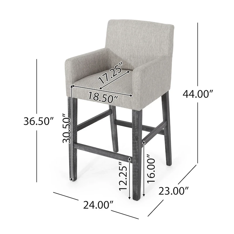 Armga Fabric and Rubberwood 30.5 inch Barstools (Set of 2) by Christopher Knight Home