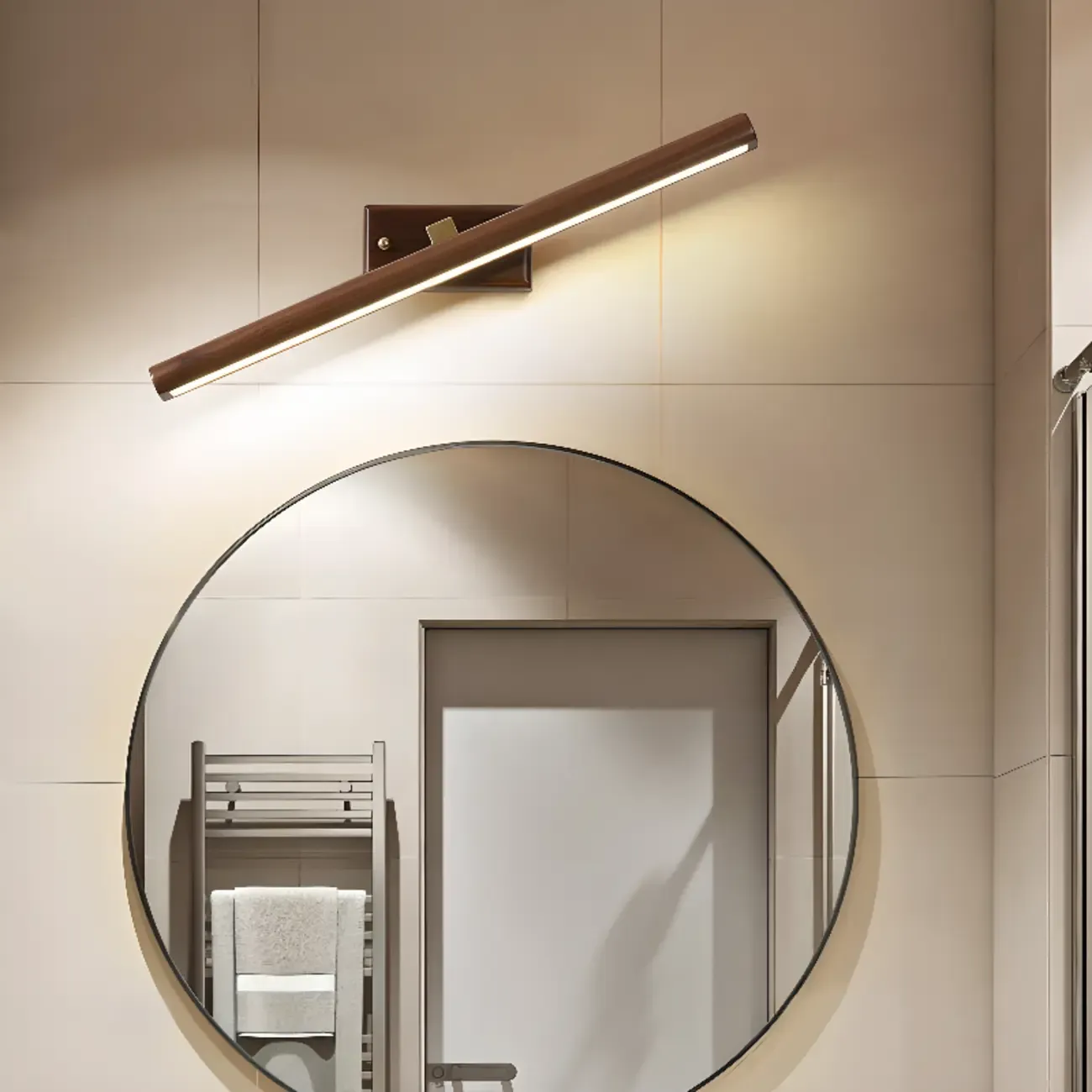 Modern Wood LED Vanity Light Fixture with Rotable Design