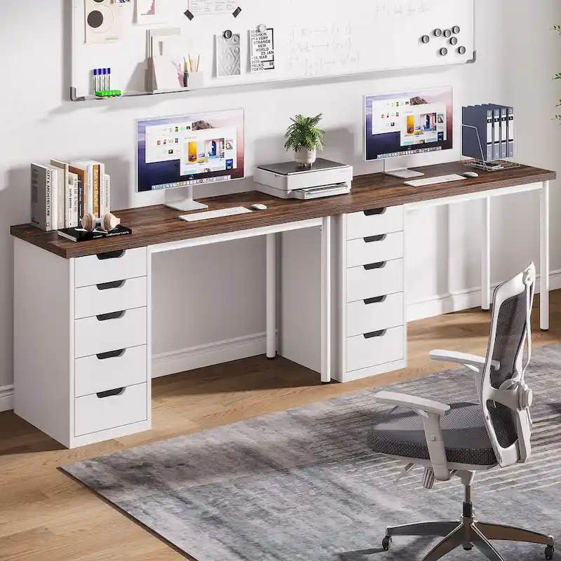 Modern Simple Computer Desk Study Writing Table with 5 Drawers