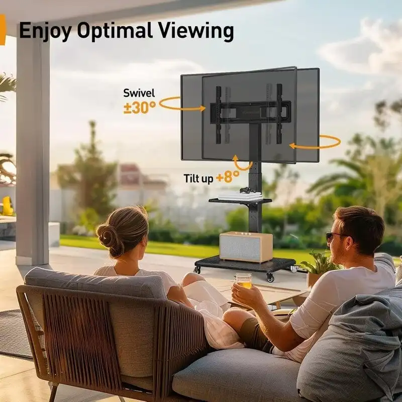 Mobile TV Stand with Power Outlet