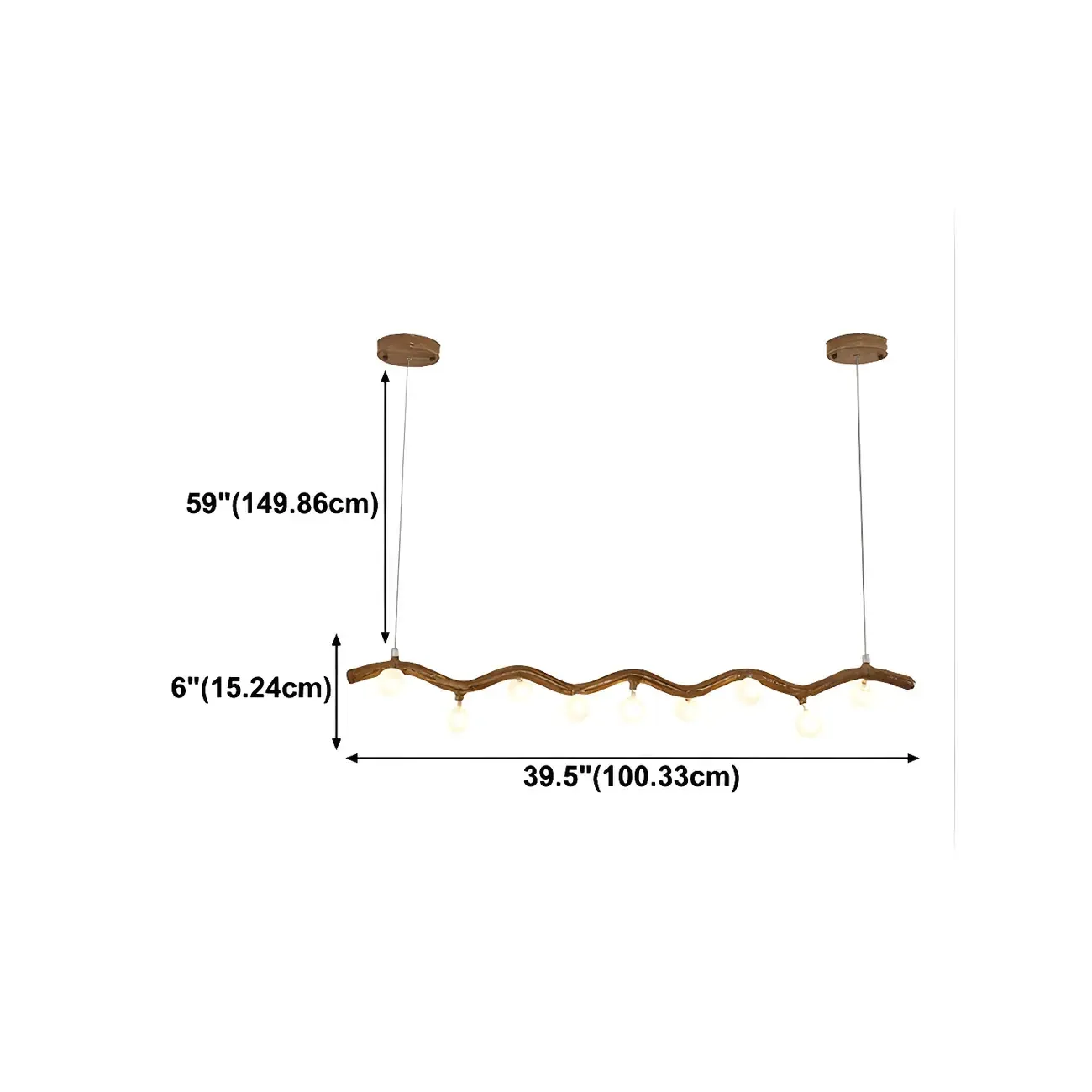 Modern Brown Glass Linear Island Pendant Light