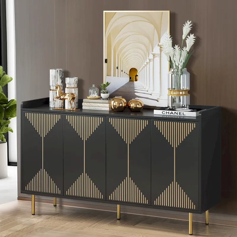 55 Kitchen Buffet Cabinet with Storage Sideboard Buffet Table with Doors