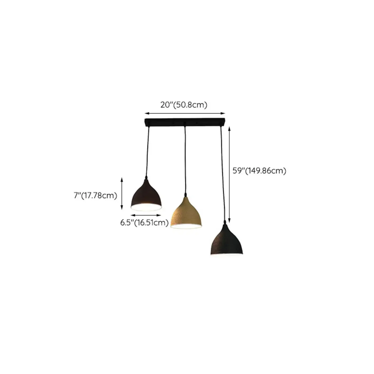 Modern Curved Tapered Adjustable Kitchen Island Pendant Light