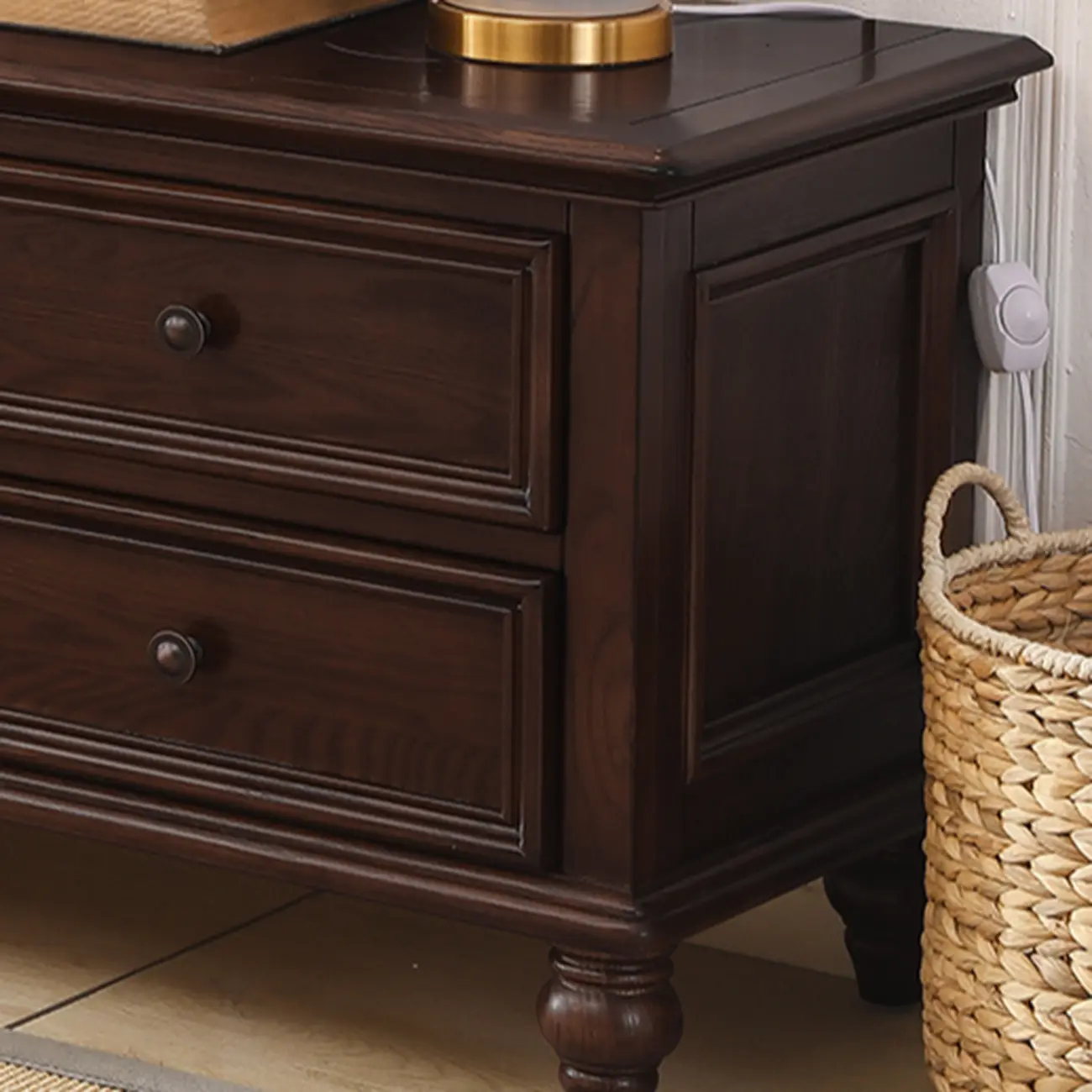 Sepia Shaker Mid-Century Modern TV Stand with Drawers