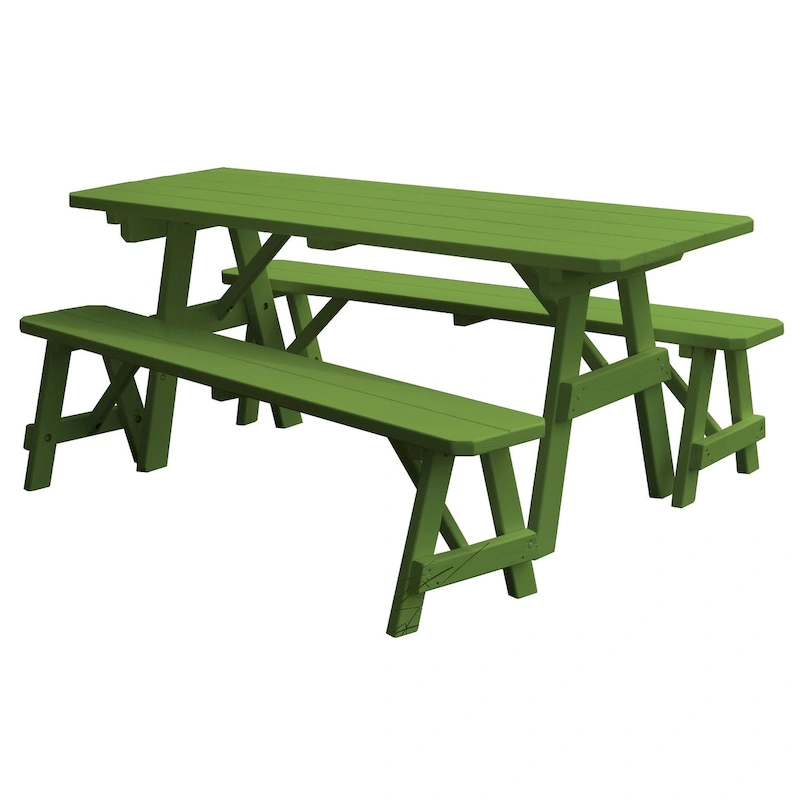 Pine 5' Traditional Picnic Table with 2 Benches