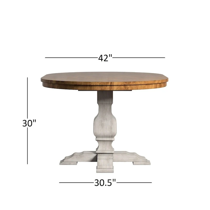 Two-Tone Oval Solid Wood Dining Table