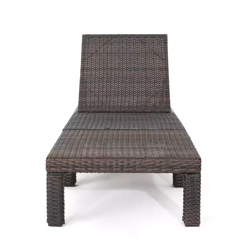 Okak HDPE Reclining Patio Chaise Lounge for Outdoor Use,Tanning Chair Outdoor Long Chiase Rattan Poolside Chair for Deck,Backyard&Pool,Gray