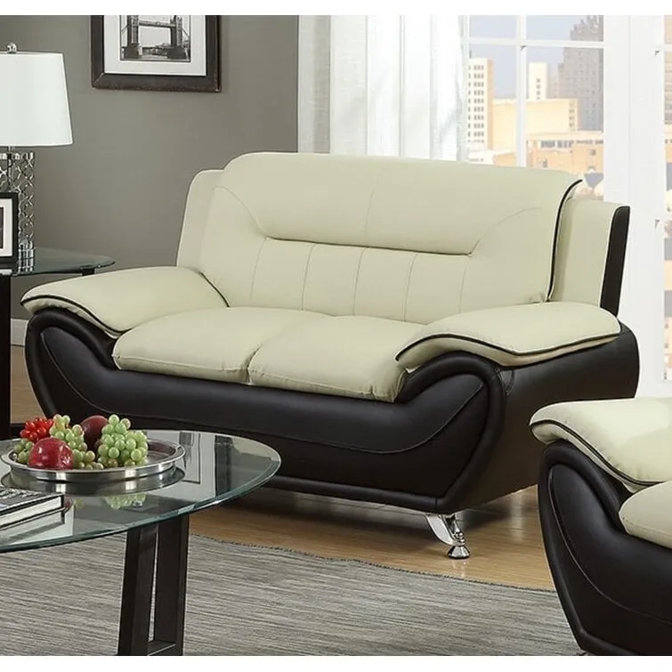 Michael Segura Bonded Leather Upholstered Loveseat