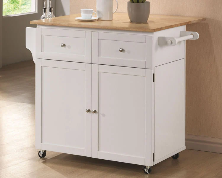 Kitchen Cart with Leaf, Trash Compartment & Spice Rack