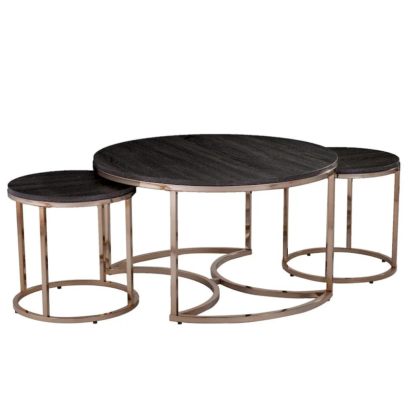 SEI Furniture Henderson Round 3-piece Nesting Coffee Table