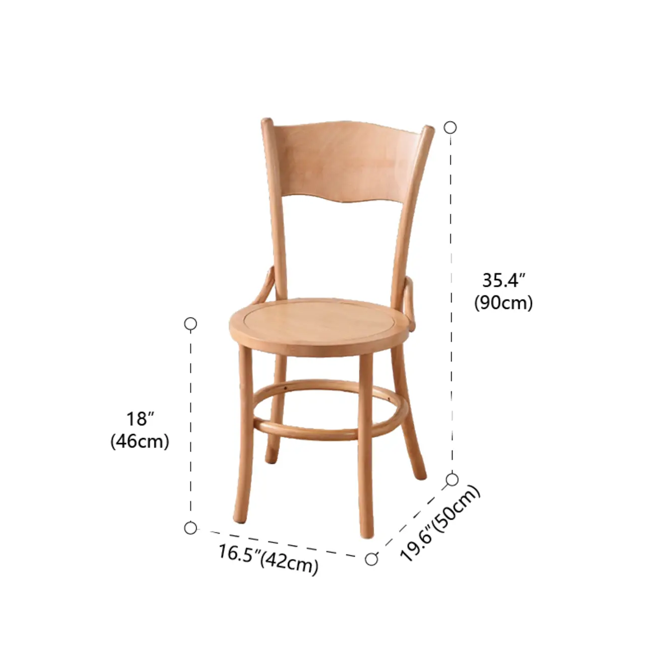 Mid-Century Modern Round Wood Dining Chair