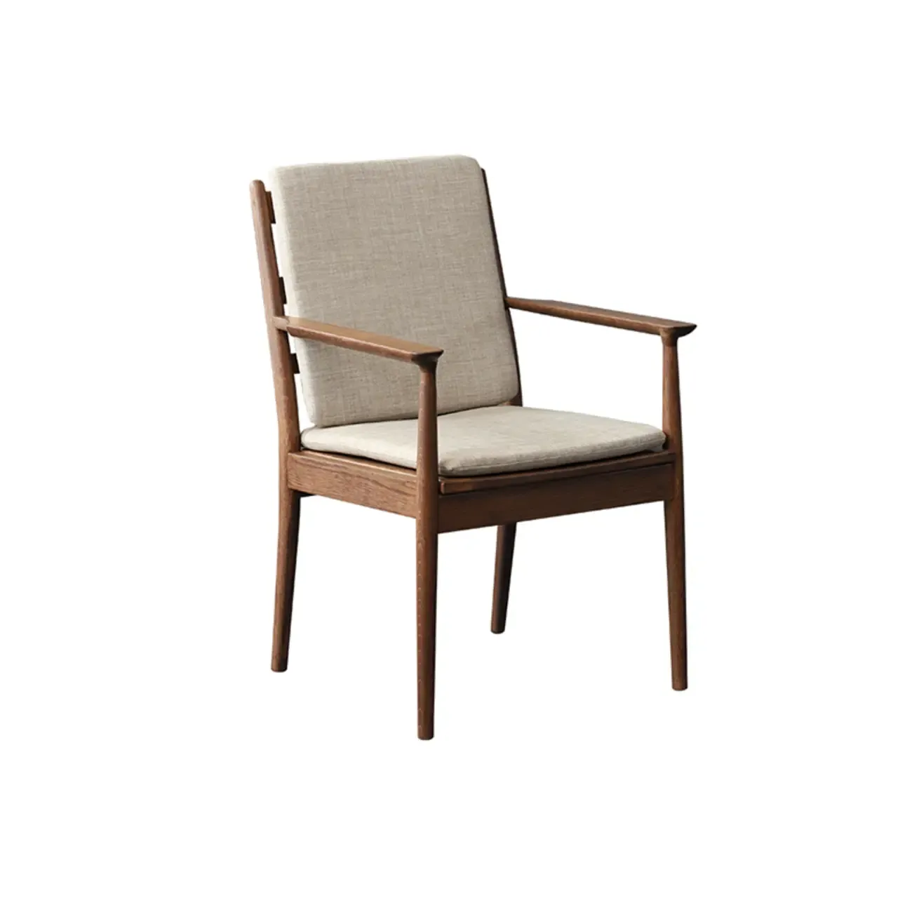 Scandinavian Upholstered Arm Wooden Dining Chair