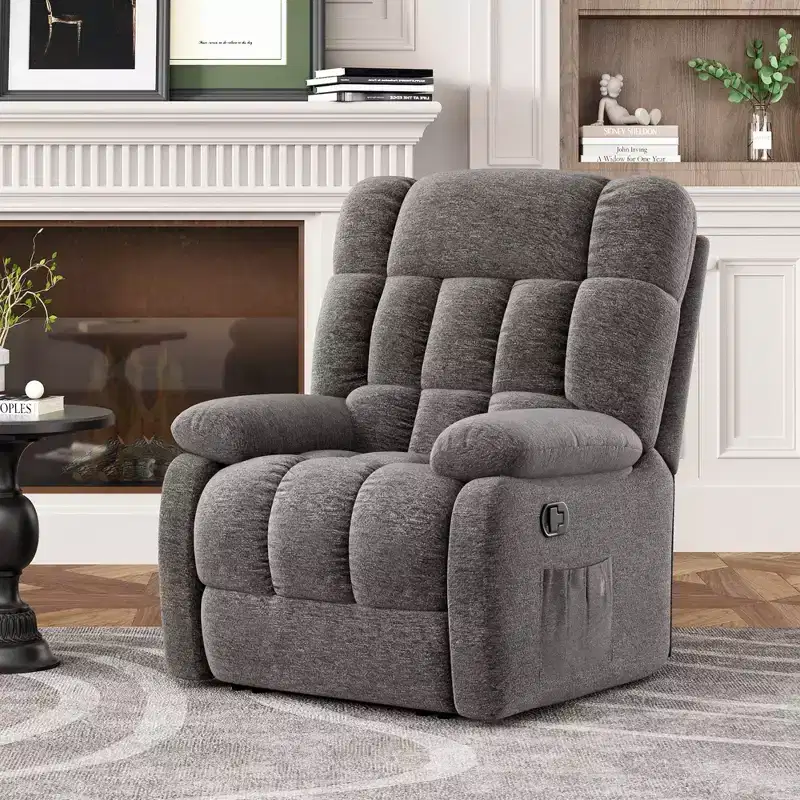 Adjustable reclining sofa (110 - 160), footstool + side pocket, ergonomic design