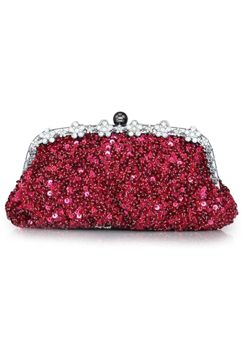 Sequin With Crystal/ Rhinestone Chain Shoulder Bags