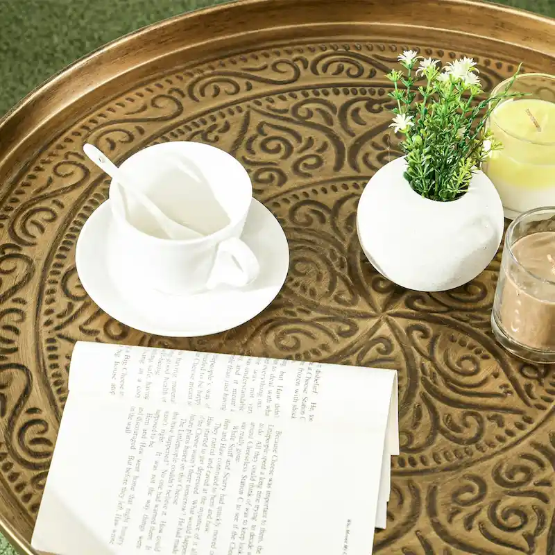 Black Round Coffee Table 24