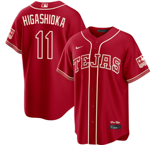 Kyle Higashioka Texas Rangers Red 2026 City Connect Jersey
