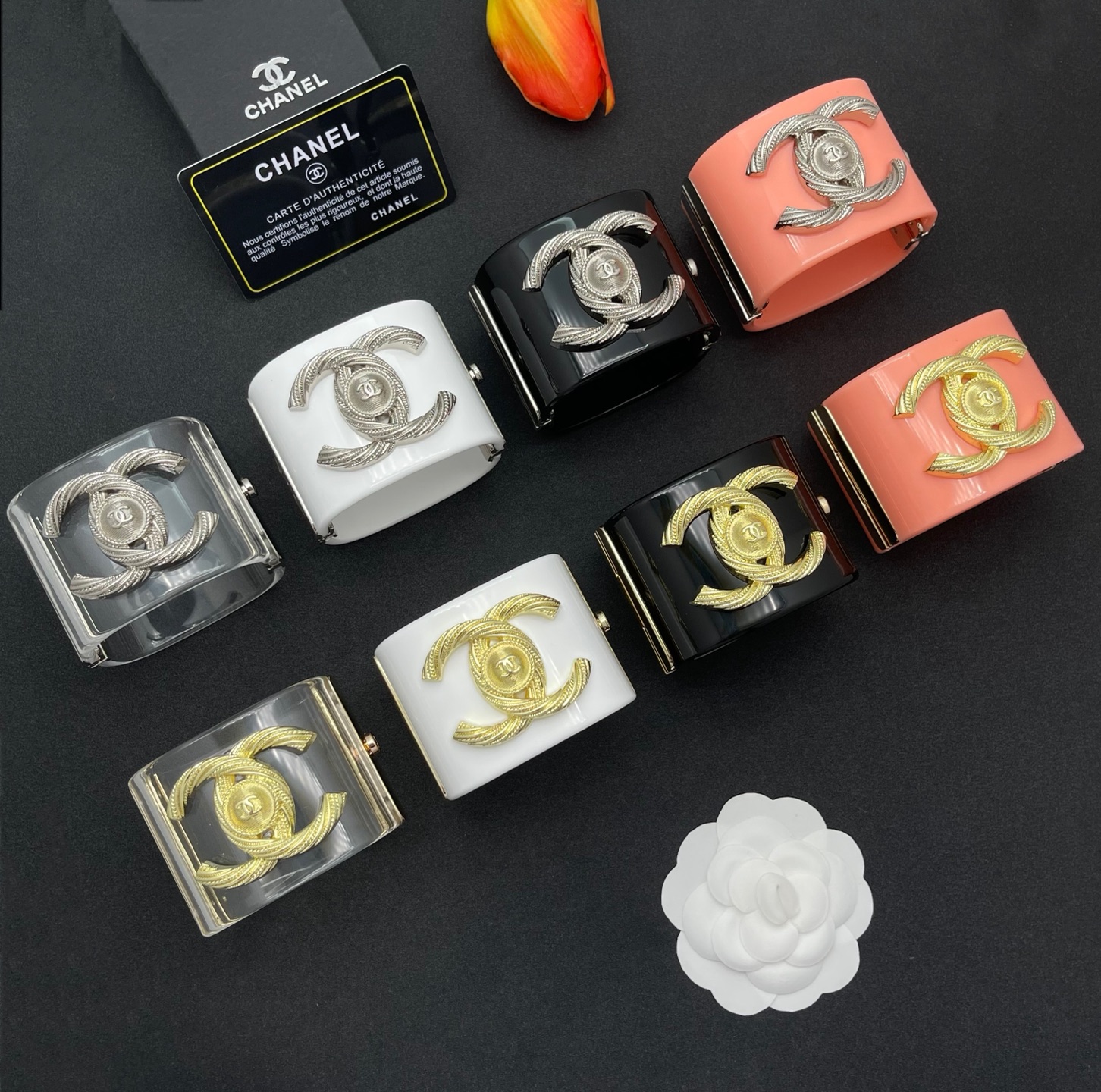 CCS159 Chanel Large acrylic bracelet - ccjewelryacc