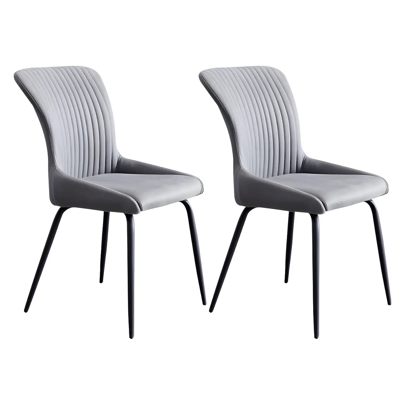 Industrial Dark Gray Armless Kitchen Dining Chairs