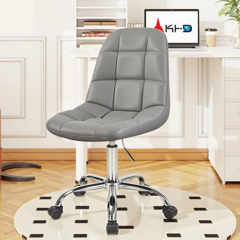 Javlergo Armless Home Office Chair, Height Adjustable Computer Desk Chair with Wheels