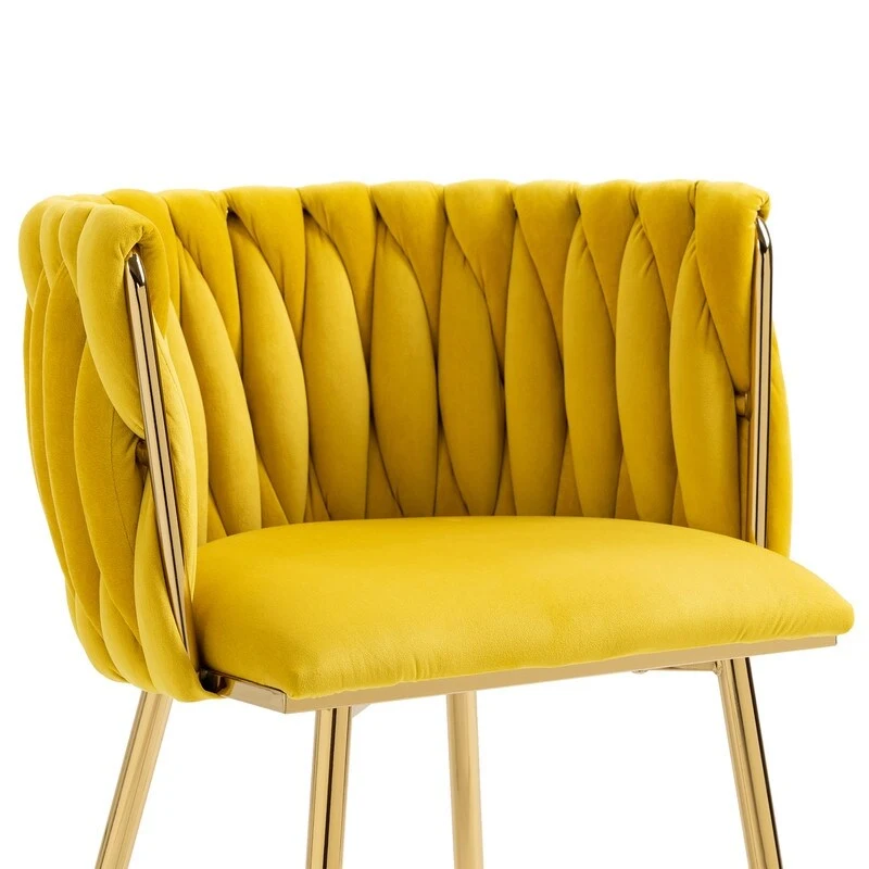 SEYNAR Modern Glam Velvet Dining Side Chair Set of 2 with Gold Metal Frame