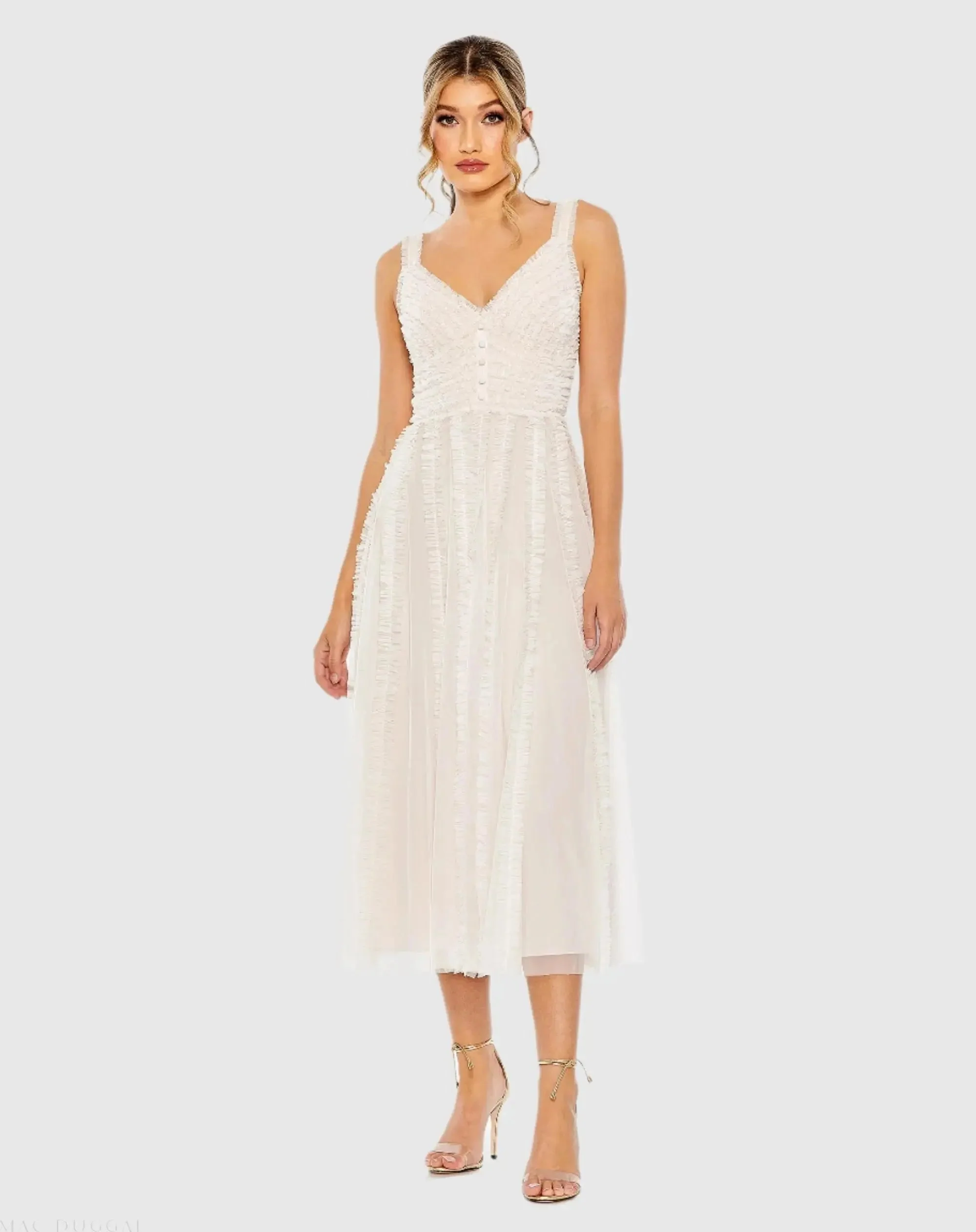 Pink Sleeveless Ruffle Tiered Dress